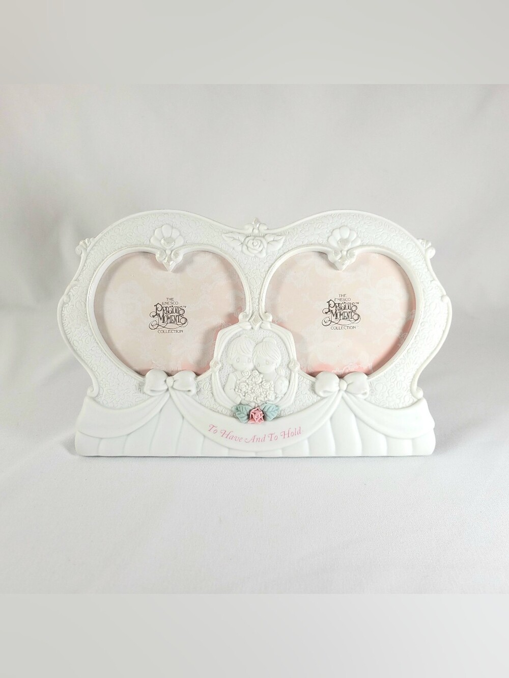 Vintage Precious Moments 25th Anniversary Wedding Romantic Heart Frame 1995